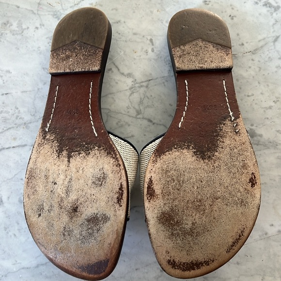 Lambertson Truex Leather and Canvas Slides 36.5 - Picture 4 of 6